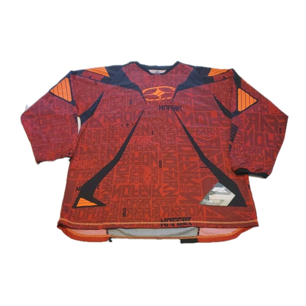 No Fear Elektron Jersey Mens XXL Red Motocross MX Racing Vtg Shirt BMX Y2K L/S